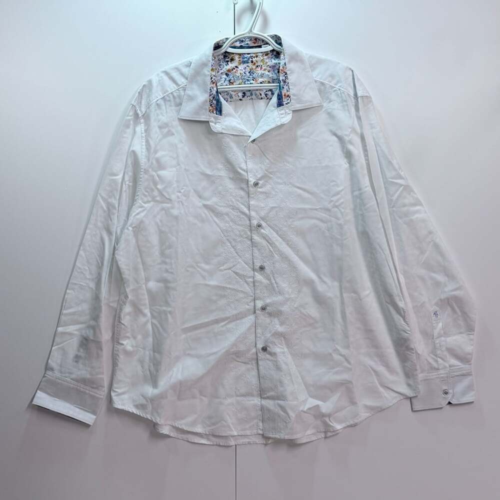 Robert Graham Men's White Long Sleeve Button-Up Dress Shirt Size 3XL